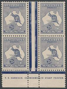 2½d Deep Blue, Harrison Imprint block of 4 from Plate 1, MUH/M. BW:11(1)zd - $3750.
