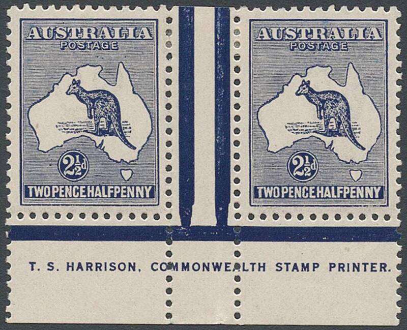 2½d Indigo, Harrison Imprint pair from Plate 1, Mint. BW:11(1)ze - $2000.