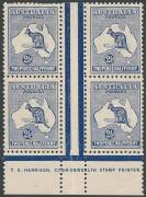 2&frac12;d Deep Blue, Harrison Imprint block of 4 from Plate 2, MUH/MVLH; cpl. of nibbed perforations at top. BW:11(2)zd - $3750.