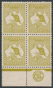 3d Deep Olive (Plate 1) JBC Monogram block of 4, MLH/MUH. BW:13(1)zc - $1500 for a single.