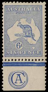 6d Ultramarine (Die 2) CA Monogram single from Plate 2, MLH but with band of light gum discolouration. Attractive appearance. BW:19(2)zc - $3000.