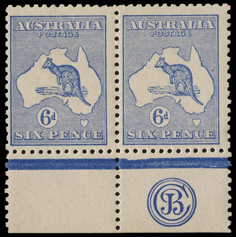 6d Blue (Die 2) JBC Monogram pair from Plate 2, fresh MVLH. BW:19(2)zc - $3000 (for a single).