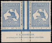 6d Dull Dark Blue (Die 2), Harrison two-line Imprint pair from Plate 2; very well centred and fine Mint. BW:19(2)zh - $10,000. An extremely rare imprint in any format.