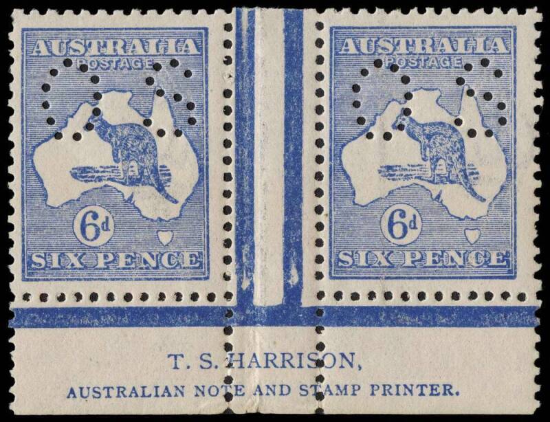 6d Ultramarine (Die 2) perforated OS, Harrison two-line Imprint pair from Plate 2. Fine frontal appearance MUH but with a band of gum discolouration. BW:19(2)zh - $10,000 (but not priced ** nor perforated OS).