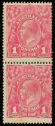 1d (Deep) Salmon Eosin (G27), the UNIQUE VERTICAL PAIR; BW.71S - $30,000 as singles.The only other known multiple being a block of four. With 2002 Drury and 2012 Ceremuga Certificates.