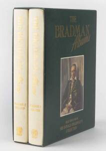 DON BRADMAN, three fine signatures (one endorsed to Jock) in "The Bradman Albums" [Sydney, 1987], minor tone spots. Ex Jock Livingston collection.