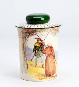 Royal Doulton jar "Under The Greenwood Tree. Robin Hood's Fight With Friar Tuck". 13.5cm