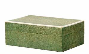 Shagreen box, early 20th century. Height 5.5cm, width 15cm, depth 10cm.