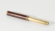 Spy glass by Blairs Nautical Supplies Ltd, Cardiff with leather binding (85cm); plus pocket brass and timber spy glass (32cm).&nbsp;
