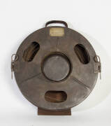&nbsp;Python pressed metal circular wire container, patent no. 18888, 45cm high