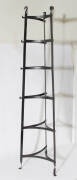 &nbsp;Wrought iron six tier pot stand, 131cm high