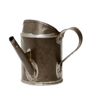 Collection of tin ware, comprising an oil can, scoop, a storage tin and a clip mould, 19th & 20th century, the largest 24cm high.