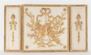 Set of three gilt and white wall hangings of the 19th century, c1820.