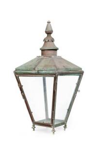 Scottish 19th Century street lamp, copper and brass. Height 82cm&nbsp;