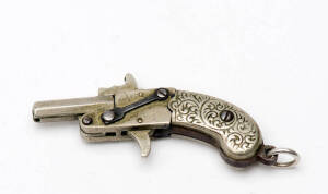 Miniature pistol fob, 19th century Coninental.  4cm