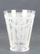 A very fine cut and etched glass beaker by Orrefors, Swedish ci1950. 8cm high. Etched mark to base of.h156.31.f.