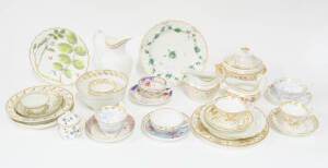 VARIOUS: 19th century English porcelain tea ware, jugs, plates, dishes etc. (27 items)