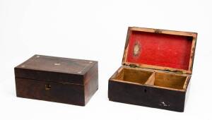 Group of 3 antique timber boxes, late 19th century. Varying sizes