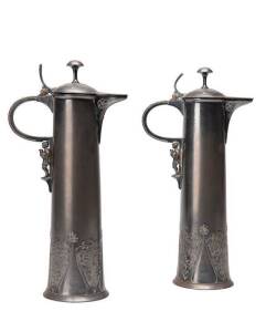 WMF pair of silver plated ewers, c1910. 37cm each