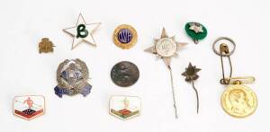 Various: Group including badges, M.L.C, Mount Buffalo, 19th century Danish, coin, ring etc. (12 items)