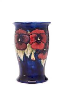 MOORCROFT: Pansy patterned vase c1930s. Height 18.5cm