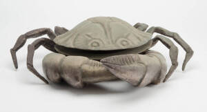 Crab shaped metal serving dish with glass liner. &nbsp;Height 11cm, width 44cm, depth 40cm