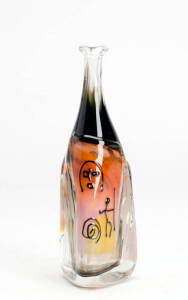 CHRIS PANTAMO: Australian art glass vase "Dream Time" c1987. 22cm