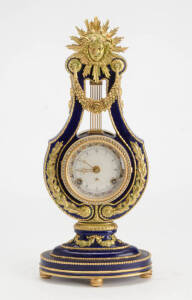 Marie Antoinette reproduction clock (38cm) & egg ornament (32cm). (2 items)