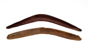 BOOMERANGS: West Australian boomerangs circa 1930s. 58cm & 62cm. (2).