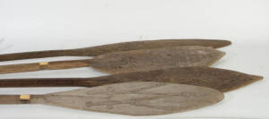 Four Oceanic Paddles,&nbsp;Mimika; Humbolt Bay, Papua New Guinea, carved wood, 162cm &ndash; 210cm long (4)