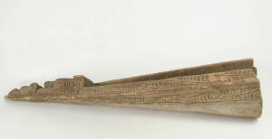 CANOE PROW: Papua New Guinea origin, carved wood with painted finish. 142cm