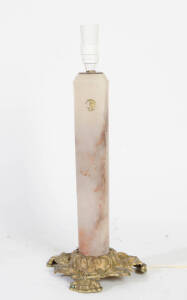 French marble table lamp with ornate ormolu base. 46cm