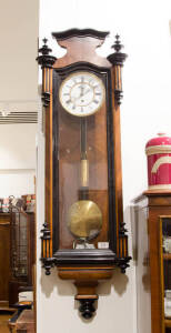 A walnut and ebonised Vienna regulator, late 19th century
