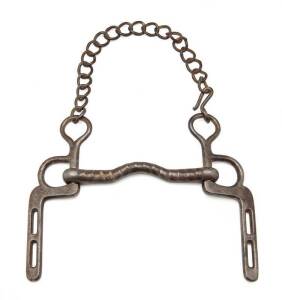 Australian Light Horse metal bit stamped with broad arrow "Dewsbury & son Ltd.1917".