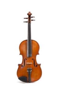 VIOLIN: French early 20th century by Ch. J. B. Colin Mezin, one piece back in vintage timber case and canvas cover.