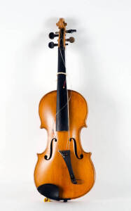 VIOLIN: German trade violin and bow in case.&nbsp;