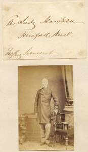 c1873-1900 AUTOGRAPHS COLLECTION, mainly compiled by Colonel Frederick Wells, with 240 signatures on pieces & letters, of NSW & British parliamentarians, military officers & public figures, noted Cardinal Newman, FitzRoy Somerset 1st Baron Raglan (with or