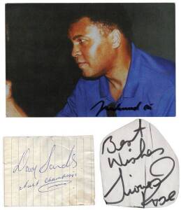 AUTOGRAPHS & EPHEMERA: Autographs range with Muhammad Ali, Lionel Rose, Jeff Fenech, Danny Green, Dave Sands, Susie O'Neill, Cathy Freeman, Damien Oliver, Roger Bannister, Bob Hawke, Dame Pattie Menzies & Charles 'Bud' Tingwell; range 1950s-60s invitation