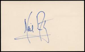 ASTRONAUTS: Neil Armstrong signature on card; plus signed NASA photographs of Buzz Aldrin, Paul Scully-Power & Jack Lousma.