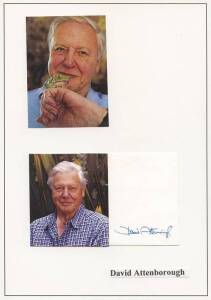 CELEBRITIES & SPORT AUTOGRAPHS: Collection beautifully presented on pages, comprising 66 items with 86 signatures, most with associated pictures & information, noted David Attenborough, Donald Trump, astronaut Wally Schirra, Dick Smith, Malcolm Forbes, Ra
