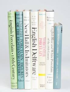 ENGLISH PORCELAIN: A collection of 7 reference books, all with dust jackets, 1952-72
