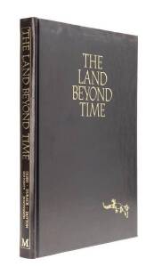 "The Land Beyond Time" by John Olsen, Mary Durack, Geoffrey Dutton, Vincent Serventy, Alex Bortignon [Australia, 1984] limited edition 422/500 signed by all 5 authors. Full black calf with gilt lettering.
