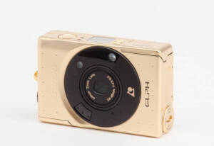 CANON CAMERA CO. (Japan): Canon Elph IXUS (IX240) gold-plated limited edition presentation kit SN 2889. Anniversary kit for Canon's 60th anniversary, camera and accessories in velvet-lined case with documentation.