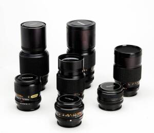 KONISHIROKU KOGAKU (Japan): A group of Konica lenses (7).