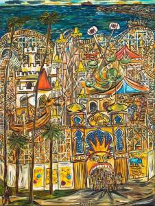 PASQUALE GIARDINO (BORN 1961)Luna Park with Tucker 2011oil on canvassigned 'Pasquale' lower centresigned and dated verso122 x 91 cm
