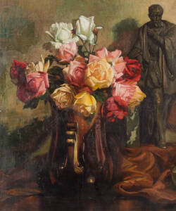 GORDON LYALL TRINDALL (1886-1965) Still Life with Roses and Figure