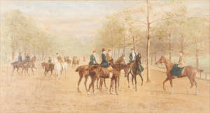 HEYWARD HARDY (BRITISH, 1843-1933)Equestrian Promenade 1894watercolour photographsigned and dated 'Heyward Hardy 1981' lower left27.5 x 51.5 cm