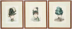 Group of 3 French fashion prints, 19th century. 23 x 30cm each.&nbsp;