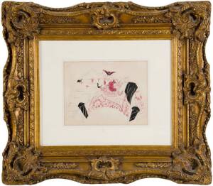 European School, circa 1920, Venetian lady on a gondola, coloured ink on paper / fan design, 23.75 x 31cm paper size