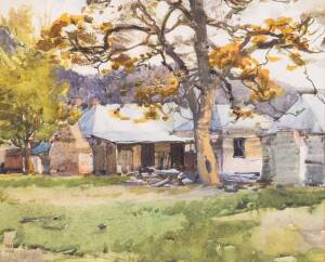 HAROLD HERBERT (1892-1945)Farm sceneWatercolour signed & dated lower left 192930 x 25cm